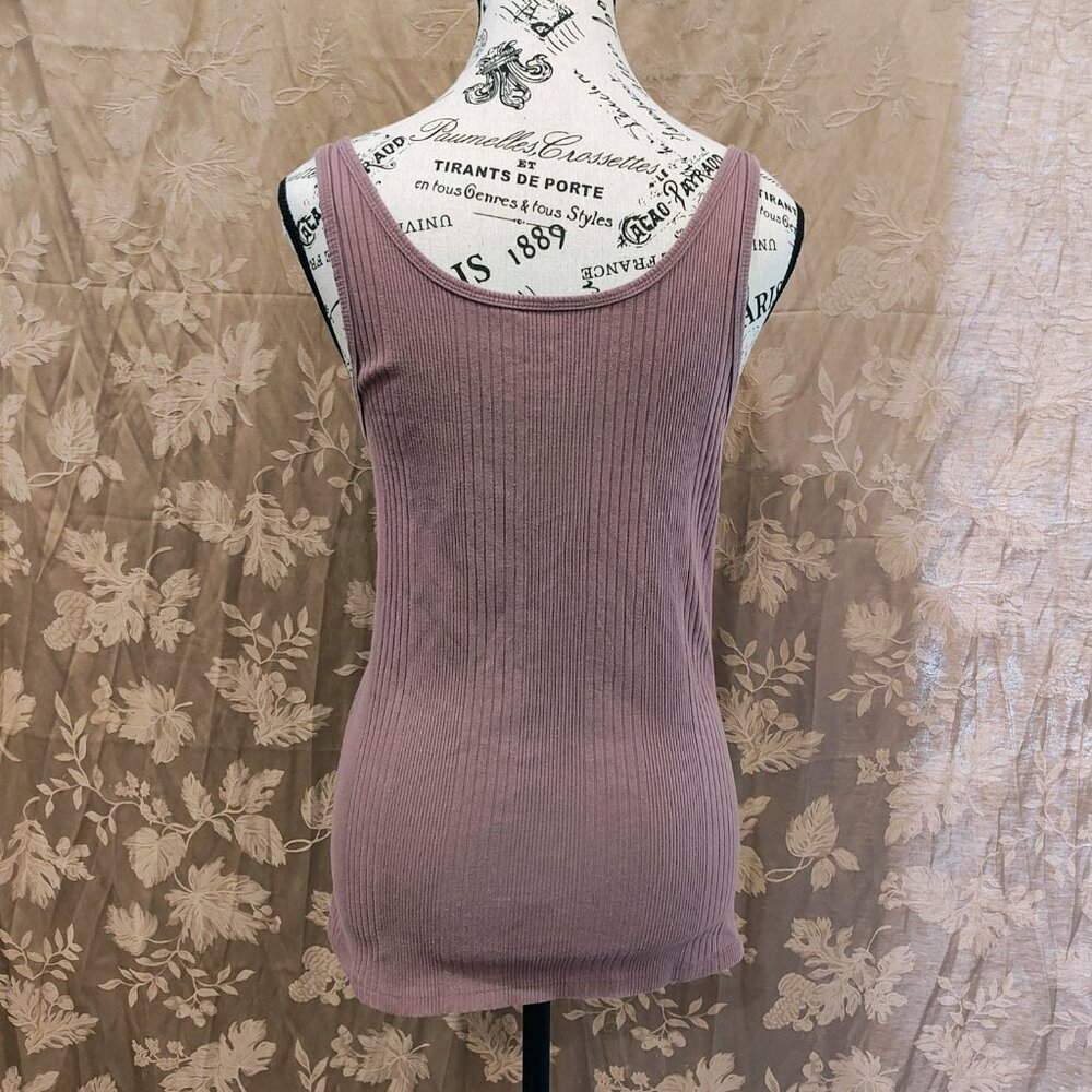 A New Day Rose Pink Ribbed Tank Top, Size Large, Gently Used - Picture 3 of 5
